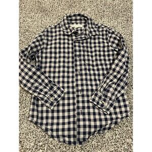 Cc11 Hope & Henry Kids Small Checkered‎ Button-Up Shirt Boys Girls Gray Blue
